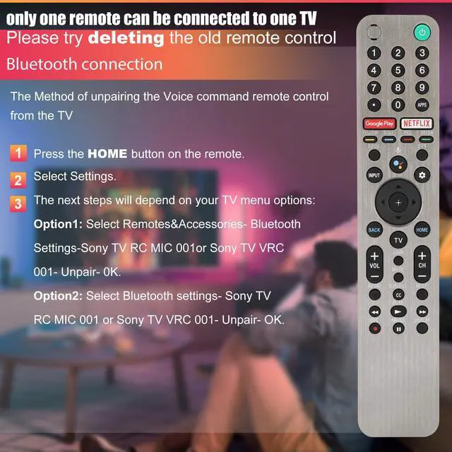 Alt view image 6 of 6 - RMF-TX600U for Sony TV Remote Replacement, All Sony Bravia TV Voice Remote, Smart TV XBR/KD/XR Series X750H X75CH A9S Etc, 1 Year
