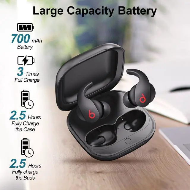 Alt view image 3 of 6 - Wireless Charging Case for Beats Fit Pro, with Bluetooth Pairing | Replacement Charger Case for Beats Fit Pro, 700mAh Built-in Battery, Support Wireless and Wired Charging, Not Include Earbuds