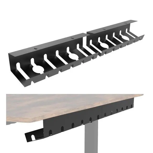 Alt view image 3 of 5 - 2 Pcs of Under Desk Cable Management Tray for Easy Mounting | Metal U Channel Cable Organizer Box for Office, Home (UnderDeskCM)