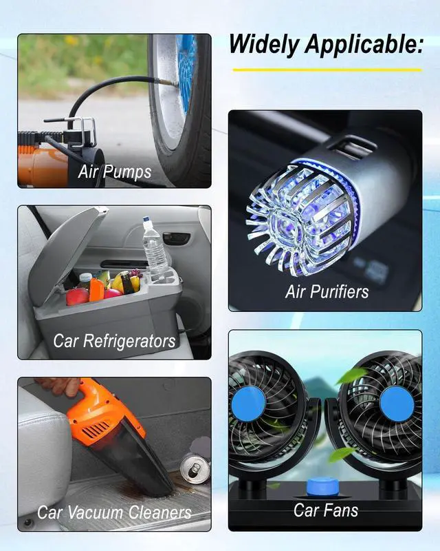 Alt view image 5 of 5 - 180W AC to DC Converter 110V-240V to 12V 15A Power Supply Adapter | Features Cigarette Lighter Socket for Inflator Pumps, Car Refrigerators, Car Vacuum Cleaners, Car Fans, Convenient Connection