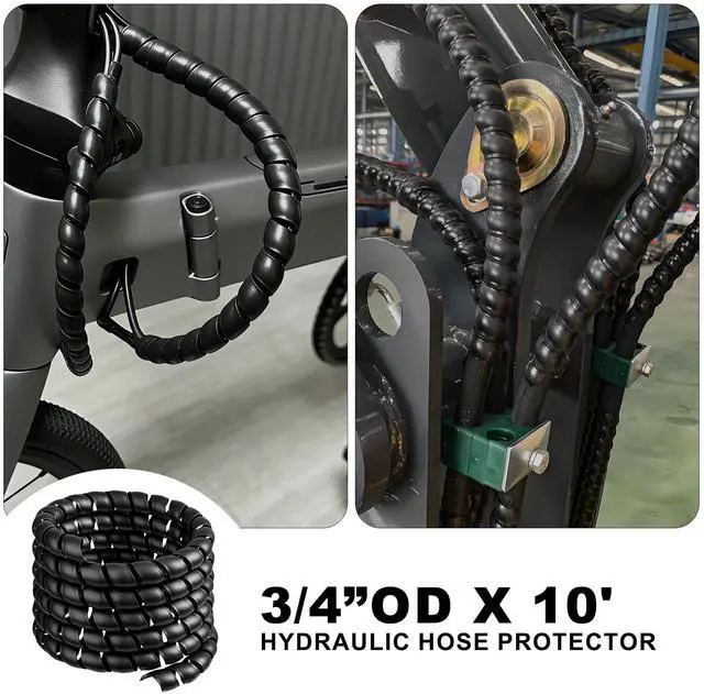 Alt view image 6 of 6 - Hydraulic Hose Protector, 3/4" OD x 10' Length Spiral Wrap
