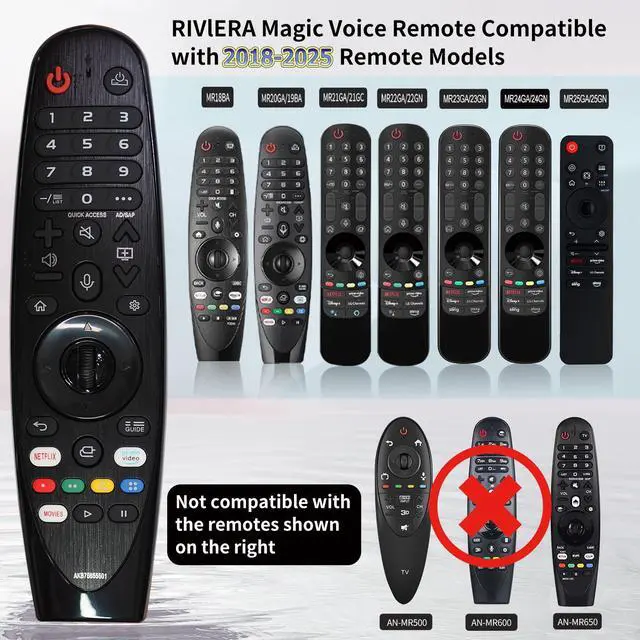 Alt view image 2 of 6 - Magic Remote for LG Smart ThinQ OLED Nanocell WebOS UHD TV with Voice and Pointer Function Compatible with Year 2018-2025 MR22/21/20GA MR18BA MR23/24/25GN