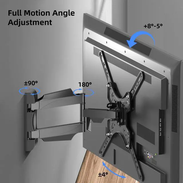 Alt view image 2 of 6 - Adjustable TV Wall Mount Swivel and Tilt TV Arm Bracket for Most 32-55 inch LED, LCD Monitor and Plasma TVs up to 70lbs VESA up to 400x400mm (MAFD-L400)
