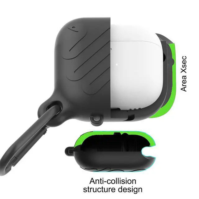Alt view image 3 of 6 - Waterproof Case for AirPods 4 Case 2024 (Black)