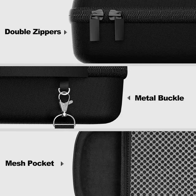Alt view image 4 of 6 - Hard Case for Bose SoundLink Flex 2nd/1st Gen Speaker - Black | Hard Travel Storage Case with Mesh Pocket, Shoulder Strap and Carabiner for Bose SoundLink Flex 2nd/1st Gen Speaker