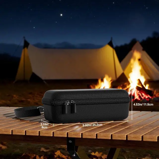 Alt view image 6 of 6 - Hard Case for Bose SoundLink Flex 2nd/1st Gen Speaker - Black | Hard Travel Storage Case with Mesh Pocket, Shoulder Strap and Carabiner for Bose SoundLink Flex 2nd/1st Gen Speaker