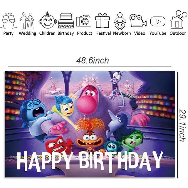 Alt view image 2 of 4 - 1Pack Set Inside Out Party supplies for kids birthday party decoration (Backdrop)