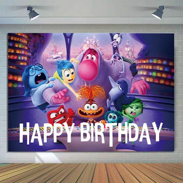 Alt view image 4 of 4 - 1Pack Set Inside Out Party supplies for kids birthday party decoration (Backdrop)