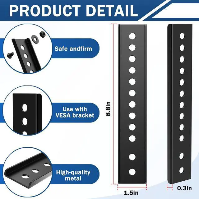 Alt view image 2 of 6 - Vertical VESA TV Mount Extender Bracket Kit for Low VESA Pattern TVs | Fits for TV Ceiling Mounts,Extension Bracket Plate