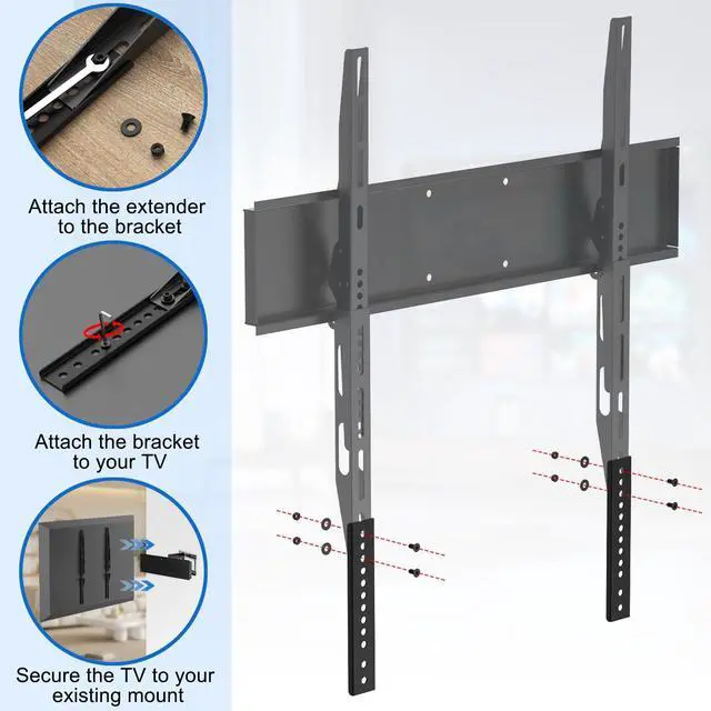 Alt view image 4 of 6 - Vertical VESA TV Mount Extender Bracket Kit for Low VESA Pattern TVs | Fits for TV Ceiling Mounts,Extension Bracket Plate
