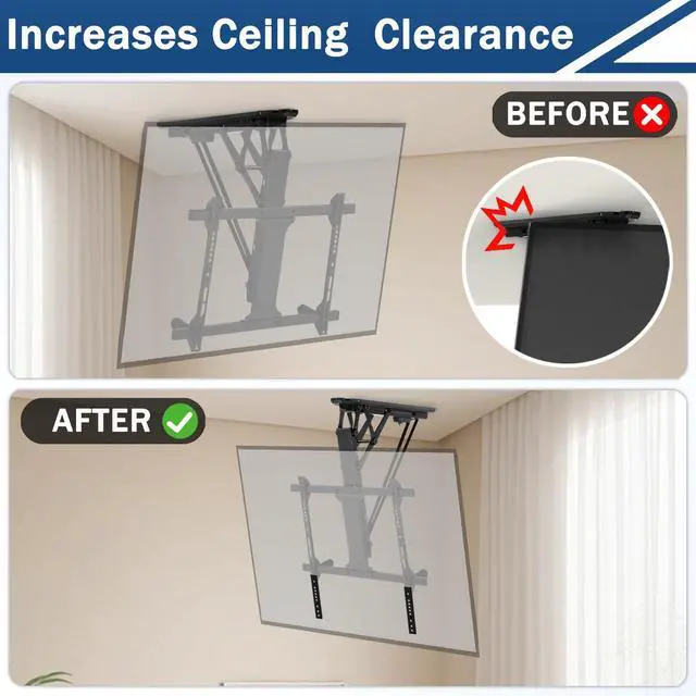 Alt view image 5 of 6 - Vertical VESA TV Mount Extender Bracket Kit for Low VESA Pattern TVs | Fits for TV Ceiling Mounts,Extension Bracket Plate
