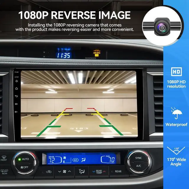 Alt view image 4 of 6 - 64G Android Car Radio for Toyota Highlander 2014-2019, 10.2'' Touch Screen Car Stereo with Wireless Carplay Android Auto/GPS/5GHz WIFI/SWC/DSP/Bluetooth/1080P Backup Camera/AM FM