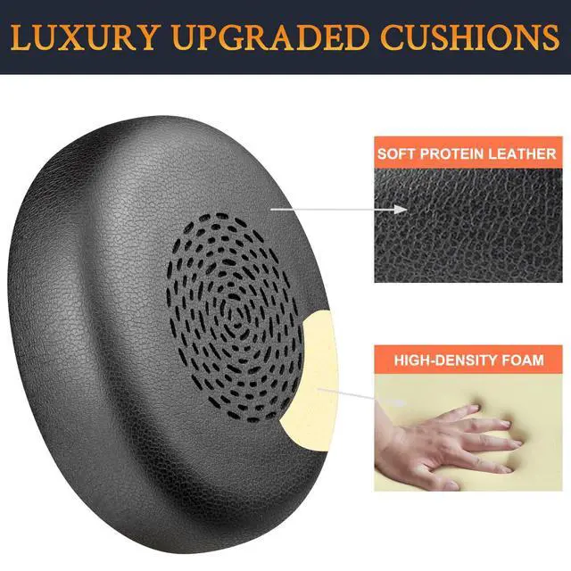 Alt view image 5 of 6 - Ear Cushions for Jabra Evolve2 75 - Black | (Not Fit Evolve 75), Earpads for Evolve2 75 On-ear Headphones