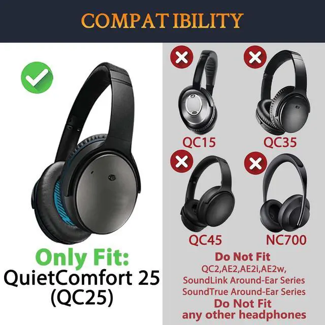 Alt view image 2 of 6 - Headband for Bose QuietComfort 25(QC25) Headphones, Replacement Headstrap Pad Repair Part - Black