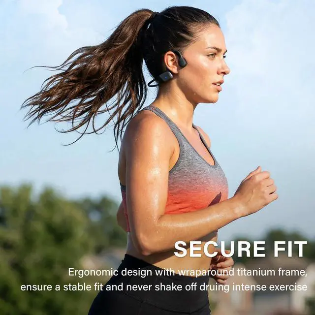 Alt view image 5 of 6 - Bone Conduction Headphones, Open-Ear Bluetooth 5.4 Sport Headphones with Mic 20H Playtime, 26g Lightweight, Comfortable Fit, IPX5 Waterproof Wireless Earphones for Running Cycling Gym Workouts