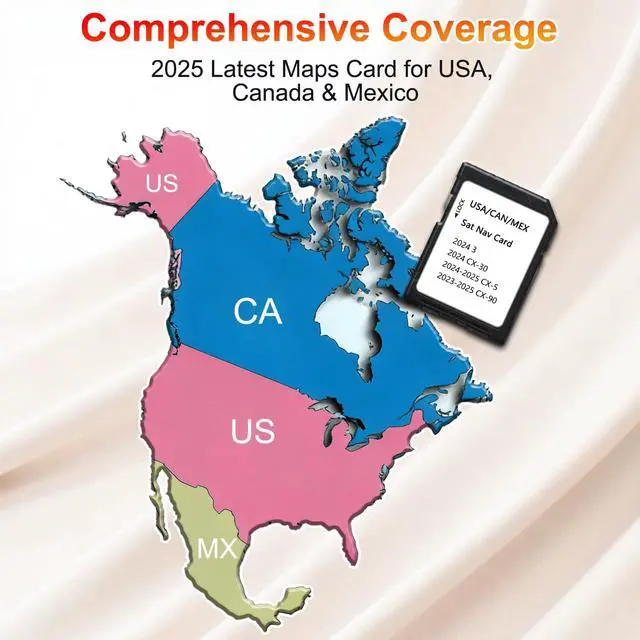 Alt view image 2 of 6 - 2025 Navigation SD Card Compatible with 2024 CX-30, 2024-2025 CX-5, 2023-2025 CX-90, 2025 Latest Navigation SD Card for USA/Mexico/Canada Maps