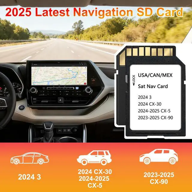 Alt view image 3 of 6 - 2025 Navigation SD Card Compatible with 2024 CX-30, 2024-2025 CX-5, 2023-2025 CX-90, 2025 Latest Navigation SD Card for USA/Mexico/Canada Maps