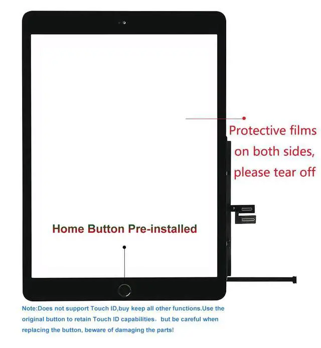 Alt view image 6 of 6 - for iPad 7 7th / 8 8th Gen Screen Replacement 2 Pack Digitizer 2019/2020 10.2 Inch, for 7th 8th Generation A2197 A2198 A2200, A2270 A2428 A2429 A2430 Touch Glass with Home Button (Black)