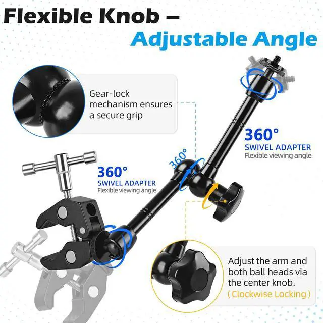 Alt view image 3 of 6 - 2024-2026 Starlink Mini Clamp Mount RV Adjustable Arm & Pipe Adapter