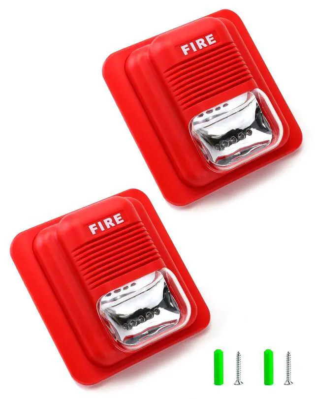 Alt view image 3 of 6 - 4 Pack Wired Sound & Light Fire Alarm Warning Strobe Siren Horn, 12 / 24V DC