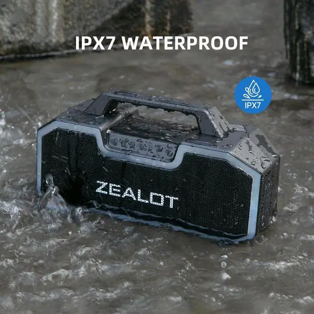 Alt view image 5 of 6 - Bluetooth Speakers, 80W Speakers Bluetooth Wireless with Dual Paring, Bluetooth Speaker with 14,400MAh Big Battery,50H Playtime,Stereo,Party, Beach Portable Speaker (Dark Black) (Dark Black)