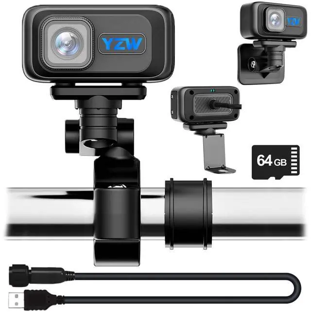 Main image of MT100 Motorcycle Bicycle Cycling Recorder, Motorcycle Dash Cam with 64GB SD Card, 2K HD Video Recording, 3 Brackets Contains, Suitable for Different Models, WiFi Mobile APP One-Click Connectivity