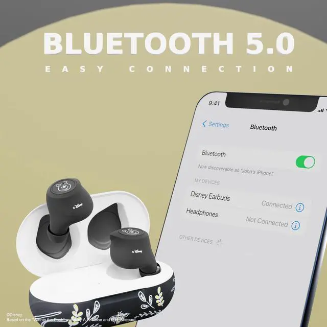 Alt view image 5 of 6 - Disney Winnie The Pooh Bluetooth Earbuds w/Charging Case- Wireless Headphones w/Built-in Mic+ Up to 30 Hrs Playtime- Winnie The Pooh Gifts for Women, Men, All Fans of Winnie The Pooh Stuff