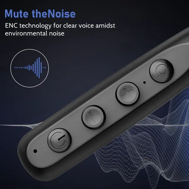 Alt view image 4 of 6 - Travel Sports Essentials, Neckband Bluetooth Earbuds, Genuine Wireless Bluetooth 6.0 Headphones 80Hrs Playtime Headsets with Mic, IPX6 Waterproof Magnetic Earbuds, HD Sound for Running, Gym, Travel