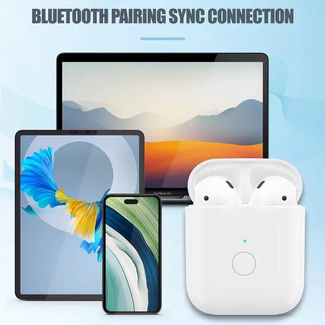 Alt view image 6 of 6 - Wireless Charging Case Only for AirPods 1st 2nd gen , Charger Case Compatible with AirPods 1/2 Gen Replacement Charger Cases, Support Bluetooth Pairing&Sync Button, Earbuds Not Included