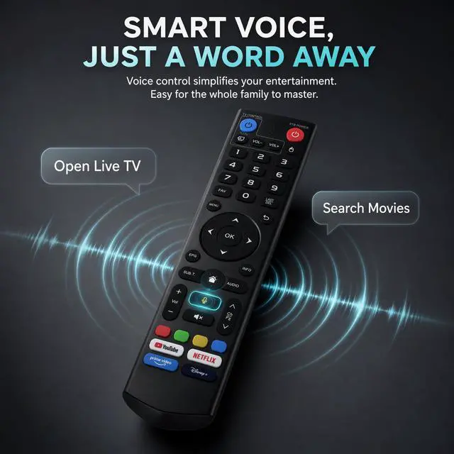 Alt view image 4 of 6 - New V3 Pro Voice Remote Control Replacement for vSeeBox V1/V2,V1/V2/V3/V5 Pro,V3 Plus/Elite/Max| Voice Remote Control
