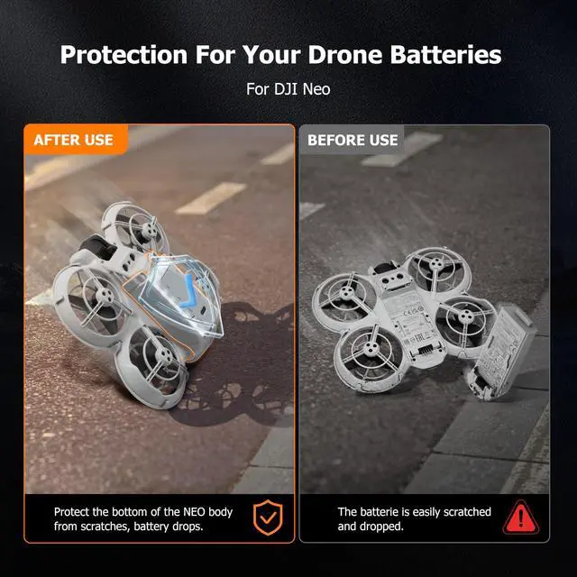 Alt view image 2 of 6 - Neo Battery Protector for DJI Neo Accessories, Neo LED Light Landing Gear 2-in-1 Kit (Not for NEO 2)