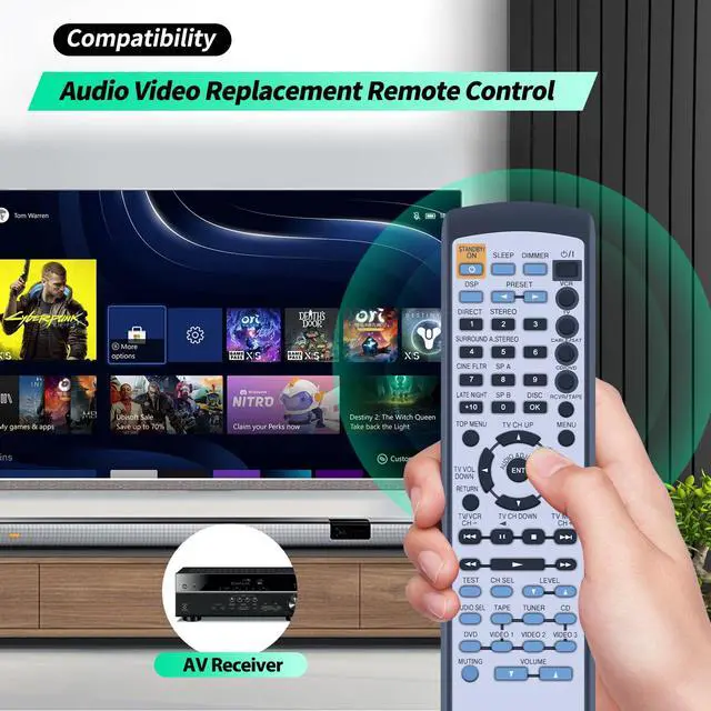 Alt view image 2 of 6 - RC-518M Replacement Remote Control for Onkyo A/V Receiver HT-R510 TX-SR501 HT-R410 HT-R420 TX-SR501E HTR510 TXSR501 HTR410 HTR420 TXSR501E | For Onkyo HT-R510, TX-SR501, HT-R410, HT-R420, TX-SR501E Re