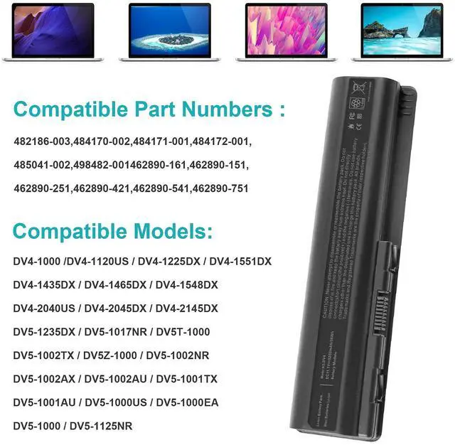 Alt view image 6 of 6 - EV06 Laptop Battery for HP Pavilion G50 G60 G70 G71 G60-535DX Compaq Presario CQ60 CQ50 CQ40 CQ70 CQ45 484170-001 484171-001 484172-001 485041-001 485041-002