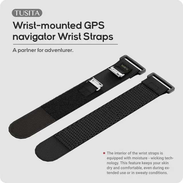 Alt view image 2 of 6 - Wrist Straps Compatible with Garmin Foretrex 601 701 801 901 Wrist-Mounted GPS - Tactical Black