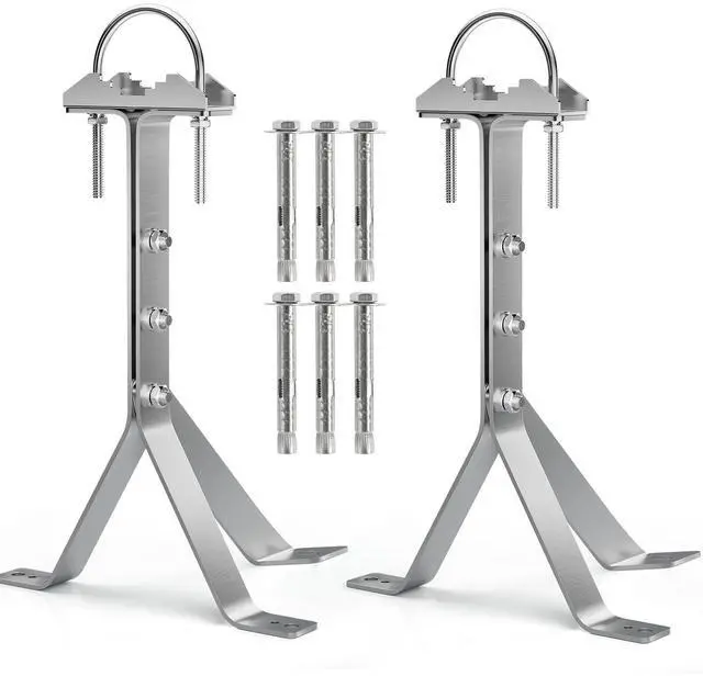Main image of Antenna Mounting Bracket 12 Inch SUS304 Stainless Steel Mast Wall Mount Clamp Windproof Antenna Mount for TV Antenna Mast