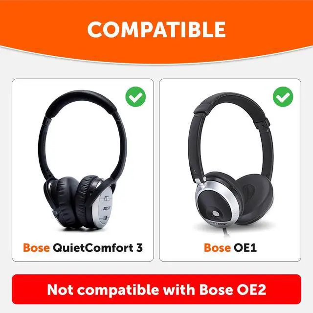 Alt view image 2 of 6 - PadZ QC3 - Replacement Ear Cushions for Bose QuietComfort 3 | Made by Wicked Cushions | Extra Durable Leather, Softer Memory Foam, Added Thickness | Black