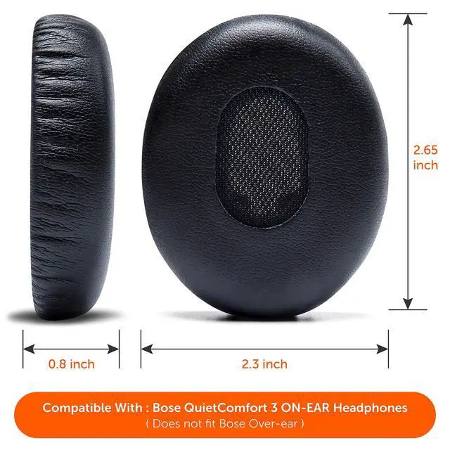 Alt view image 5 of 6 - PadZ QC3 - Replacement Ear Cushions for Bose QuietComfort 3 | Made by Wicked Cushions | Extra Durable Leather, Softer Memory Foam, Added Thickness | Black