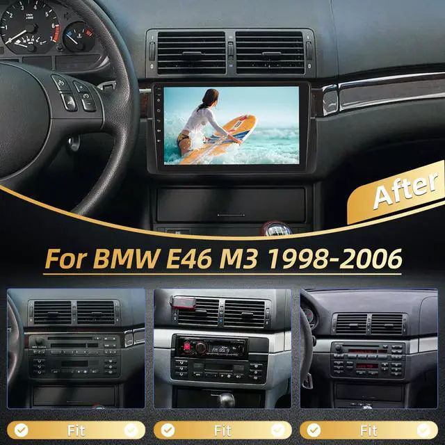 Alt view image 2 of 6 - 2+64G Wireless Carplay Android Car Stereo for BMW E46 M3 1999-2006 - 9 Inch Android Auto Touchscreen Radio with EQ DSP, GPS, WiFi, FM/RDS + AHD Rear View Camera