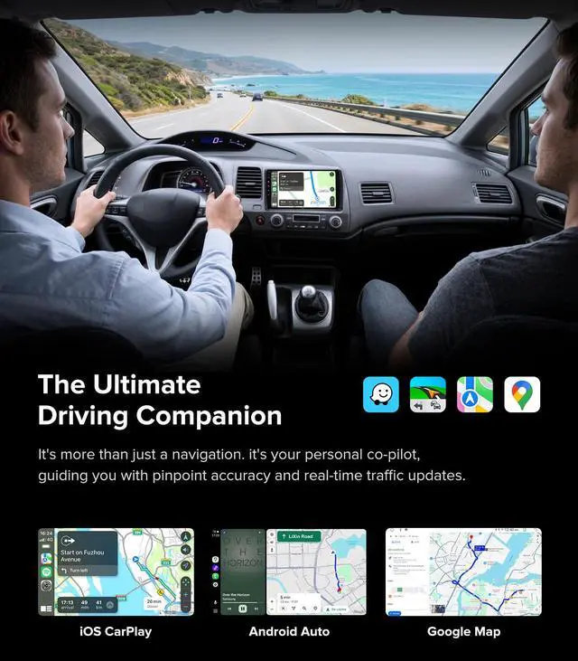 Alt view image 6 of 6 - Linux Car Radio for Honda Civic Stereo 2006-2011 Fast Boot | Wireless CarPlay & Android Auto,QLED, Bluetooth, AM/FM, SWC, Plug and Play