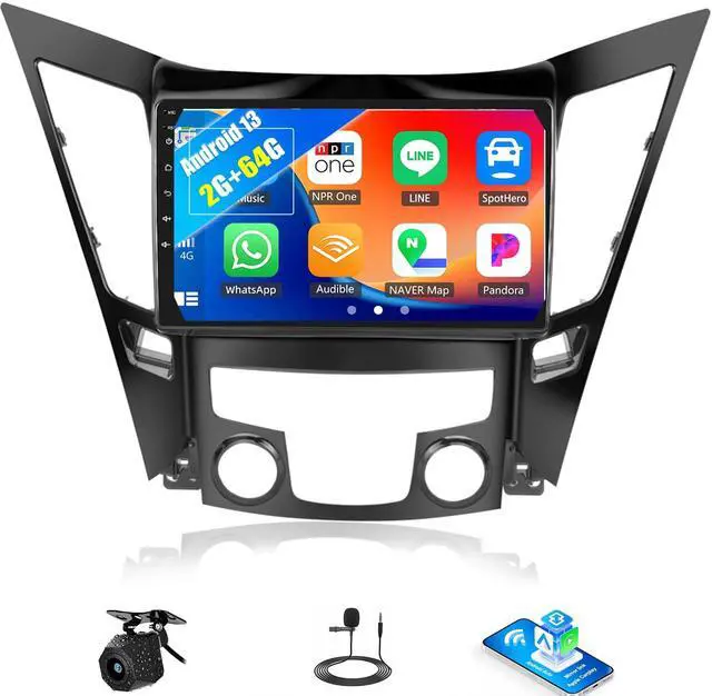 Main image of Android Car Stereo for Hyundai Sonata 2010-2015 2G+64G with Carplay Android Auto Mirror Link 9 inch Touchscreen with GPS Navigation WiFi 26UI Bluetooth FM Backup Camera