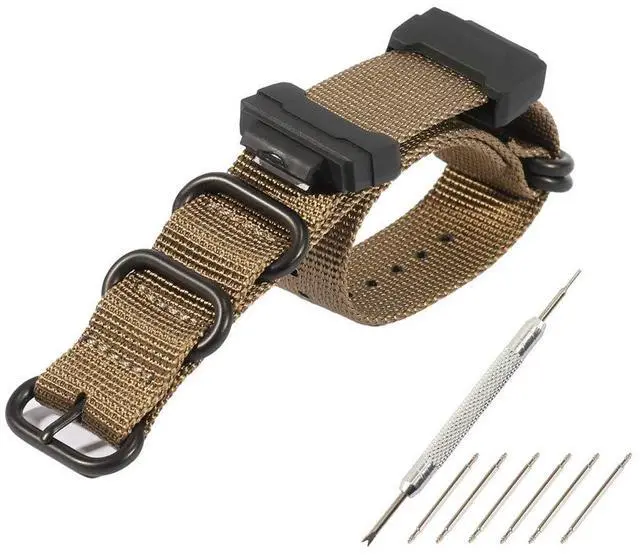 Main image of 16mm Adapters and HD Conversion RAF Nylon Watch Strap Kit Replacement for GShock DW-5600 DW-6900 GA700 GA100 watch band for men