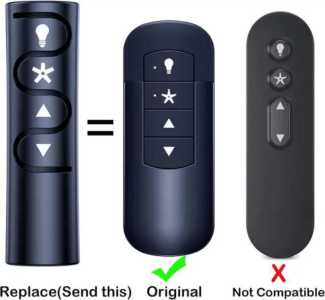Alt view image 2 of 6 - Replacement Remote Control for Hunter K6266 & Casablanca 99198 Ceiling Fan | For Hunter K6266 & Casablanca 99198 Full Range Light Dimming Ceiling Fan Controller