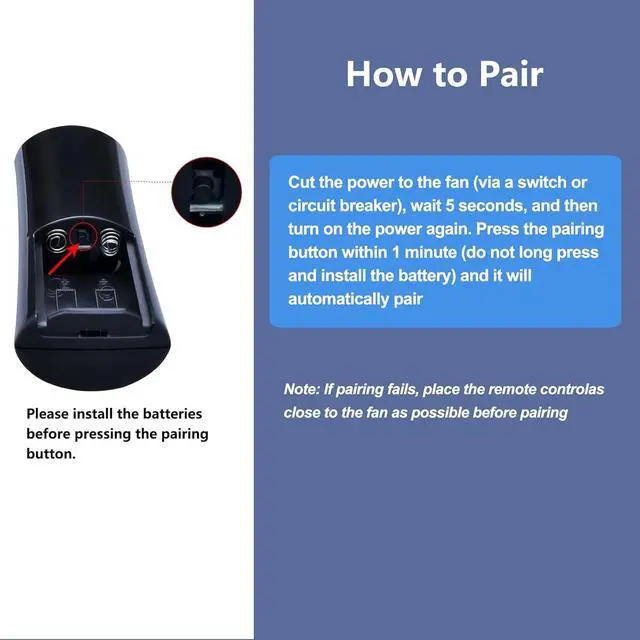 Alt view image 3 of 6 - Replacement Remote Control for Hunter K6266 & Casablanca 99198 Ceiling Fan | For Hunter K6266 & Casablanca 99198 Full Range Light Dimming Ceiling Fan Controller