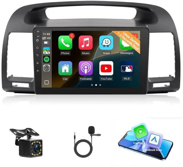 Main image of Linux Car Stereo for Toyota Camry 2002 2003 2004 2005 2006(J.B.L) | Fast Boot Wireless Carplay Android Auto Radio with 9inch Touch Screen Support Bluetooth FM Mirror Link SWC+Backup Camera
