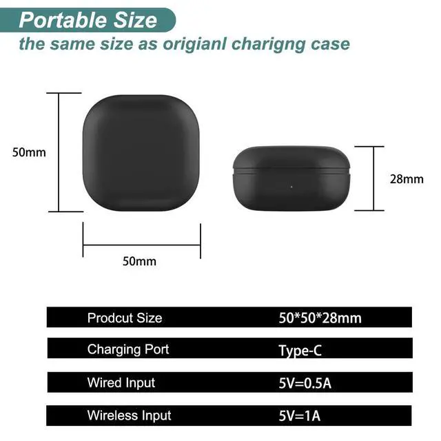 Alt view image 5 of 6 - Charging Case for Samsung Galaxy Buds 2 Pro (SM-R510) Earbuds | Replacement Porable Headphone Charger Case Dock Station for Galaxy Buds 2 Pro