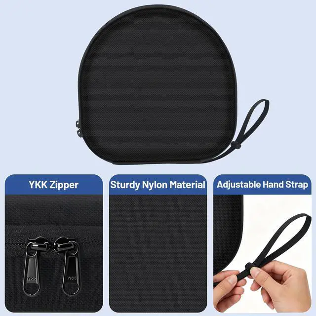 Alt view image 5 of 6 - Headphone Case for Soundcore by Anker Q20i Q30 / JBL Tune 720BT 770NC / Bose QuietComfort/Sony WH-CH720N / TOZO HT3 HT2 / BERIBES/KVIDIO Most Swivel Over Ear Headset, EVA Case (Nylon Material)