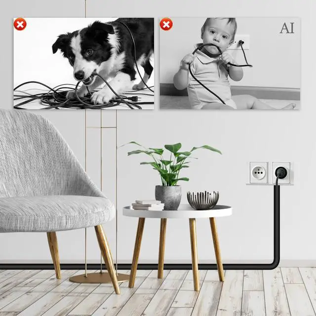 Alt view image 3 of 6 - Wall Cord Hider, Flexible Side-Open Cable Raceway,Black,Regular-118inch | Wall Cord Hider, Flexible Self-Adhesive Wire Cover for Cord Concealer for Mounted TV, Home Theater & Office,Black, 118inch