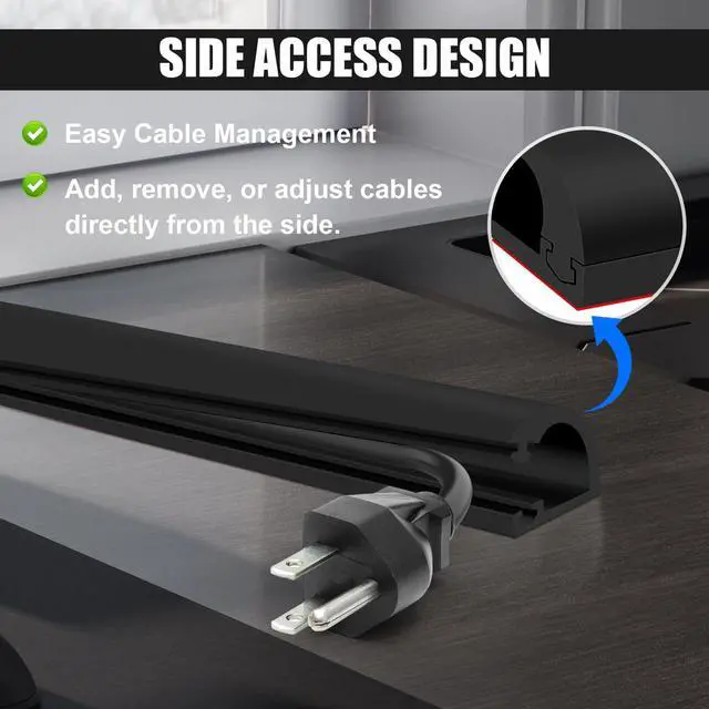 Alt view image 5 of 6 - Wall Cord Hider, Flexible Side-Open Cable Raceway,Black,Regular-118inch | Wall Cord Hider, Flexible Self-Adhesive Wire Cover for Cord Concealer for Mounted TV, Home Theater & Office,Black, 118inch