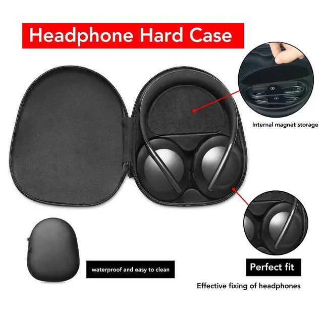 Alt view image 3 of 6 - Headphones Case for NC700 Headphones, Replacement Protective Hard Case Travel Carrying Bag with Cable Storage for NC700 700 QC35 Gaming QC35II QC35 QC25 QCSE AE AE2 AE2I AE2W
