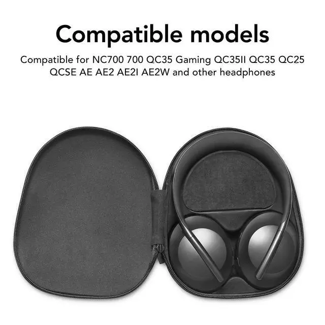 Alt view image 4 of 6 - Headphones Case for NC700 Headphones, Replacement Protective Hard Case Travel Carrying Bag with Cable Storage for NC700 700 QC35 Gaming QC35II QC35 QC25 QCSE AE AE2 AE2I AE2W